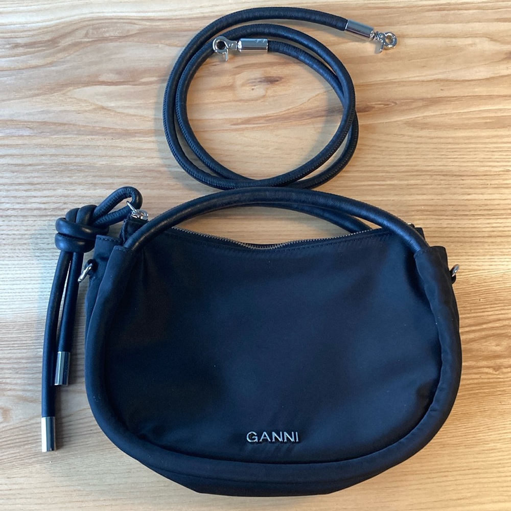 Ganni Knot Crossbody Bag, Black (small)